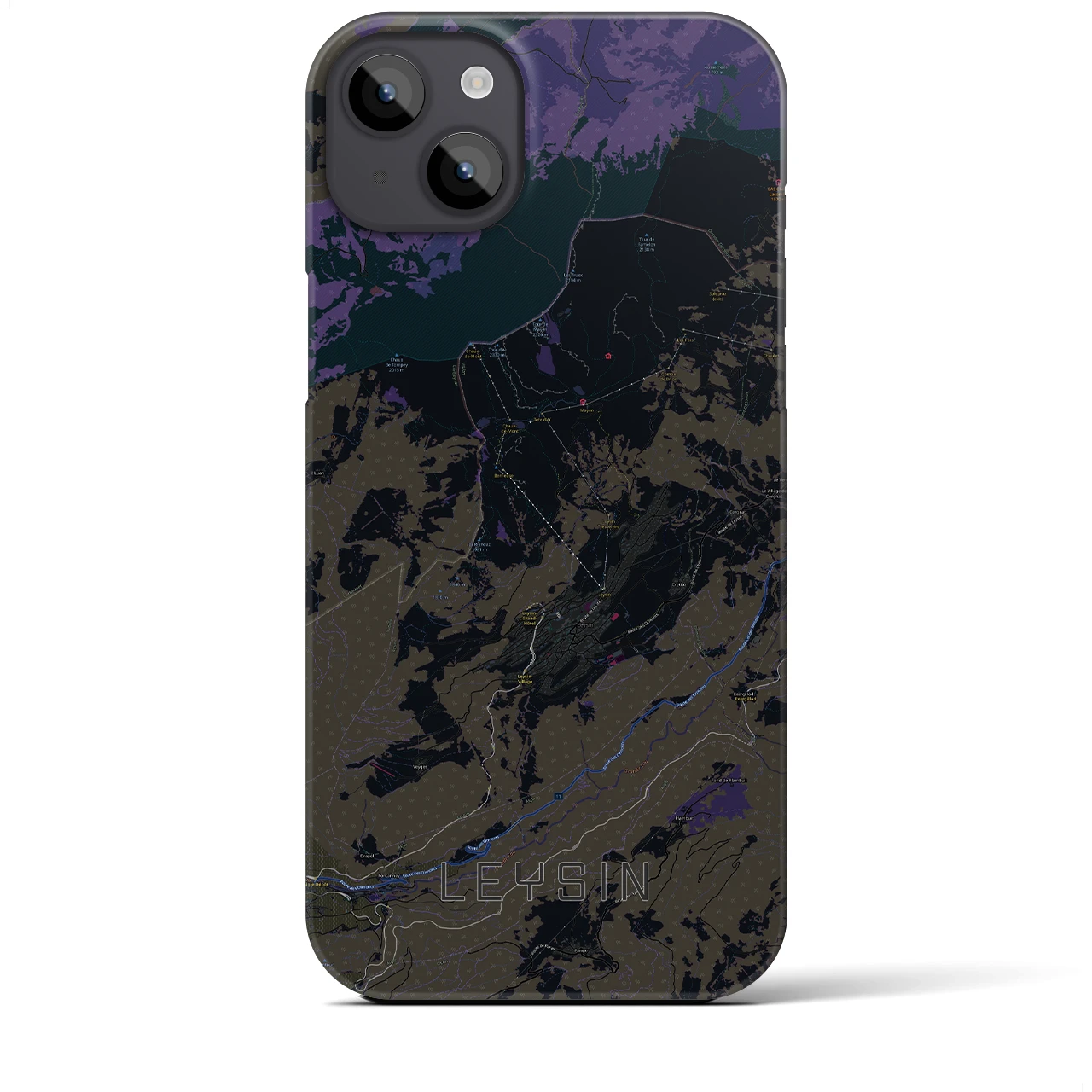 【レザン(スイス)】地図柄iPhoneケース(バックカバータイプ)