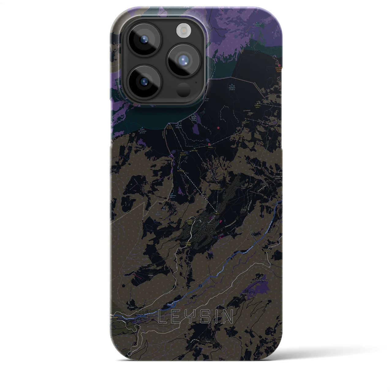 【レザン(スイス)】地図柄iPhoneケース(バックカバータイプ)