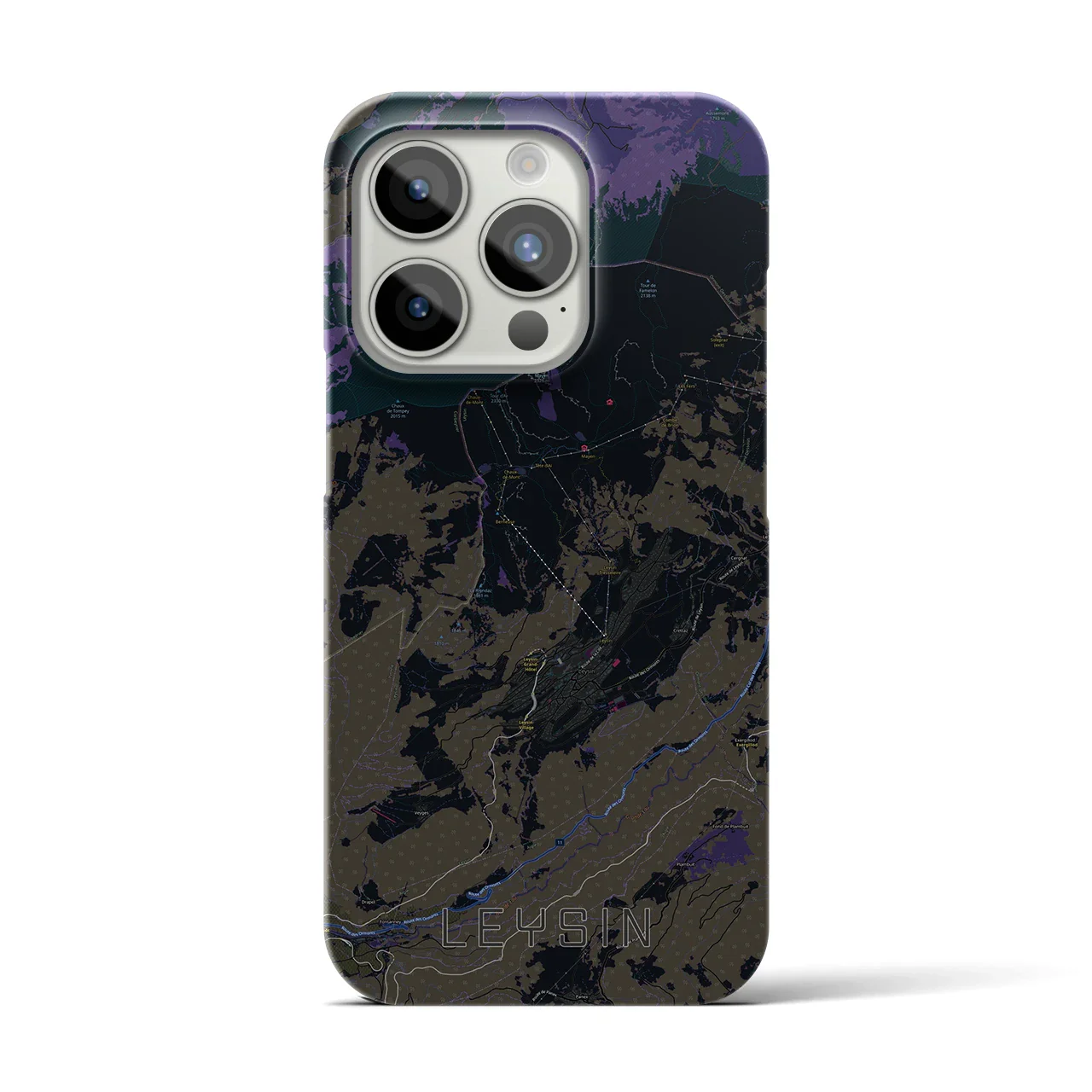 【レザン(スイス)】地図柄iPhoneケース(バックカバータイプ)