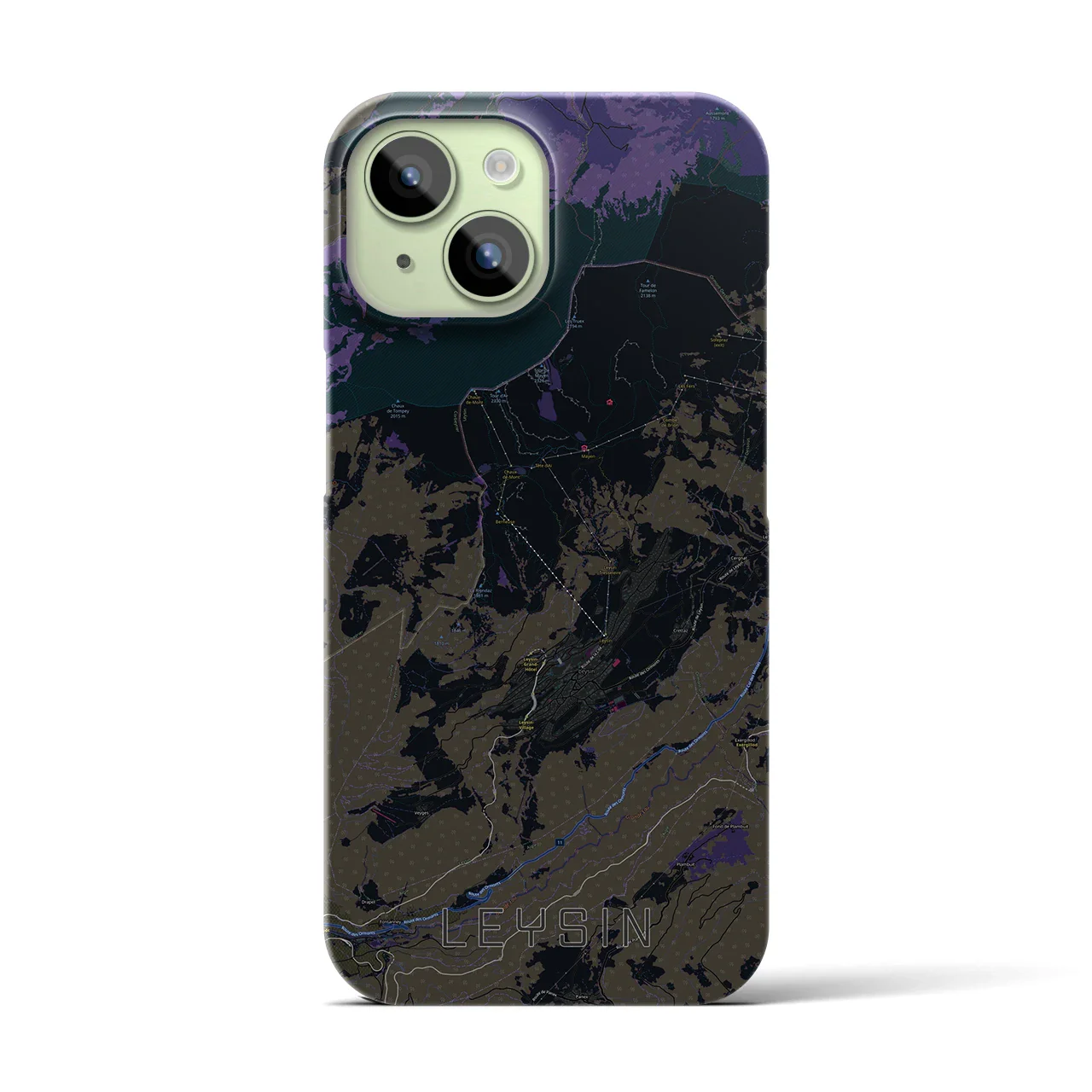 【レザン(スイス)】地図柄iPhoneケース(バックカバータイプ)