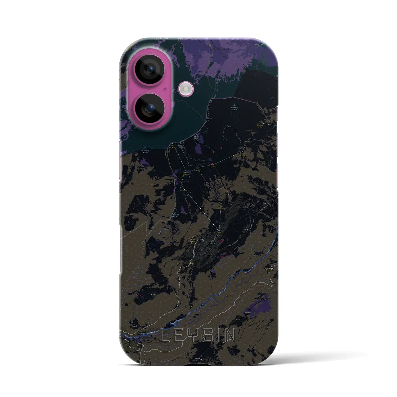 【レザン(スイス)】地図柄iPhoneケース(バックカバータイプ)