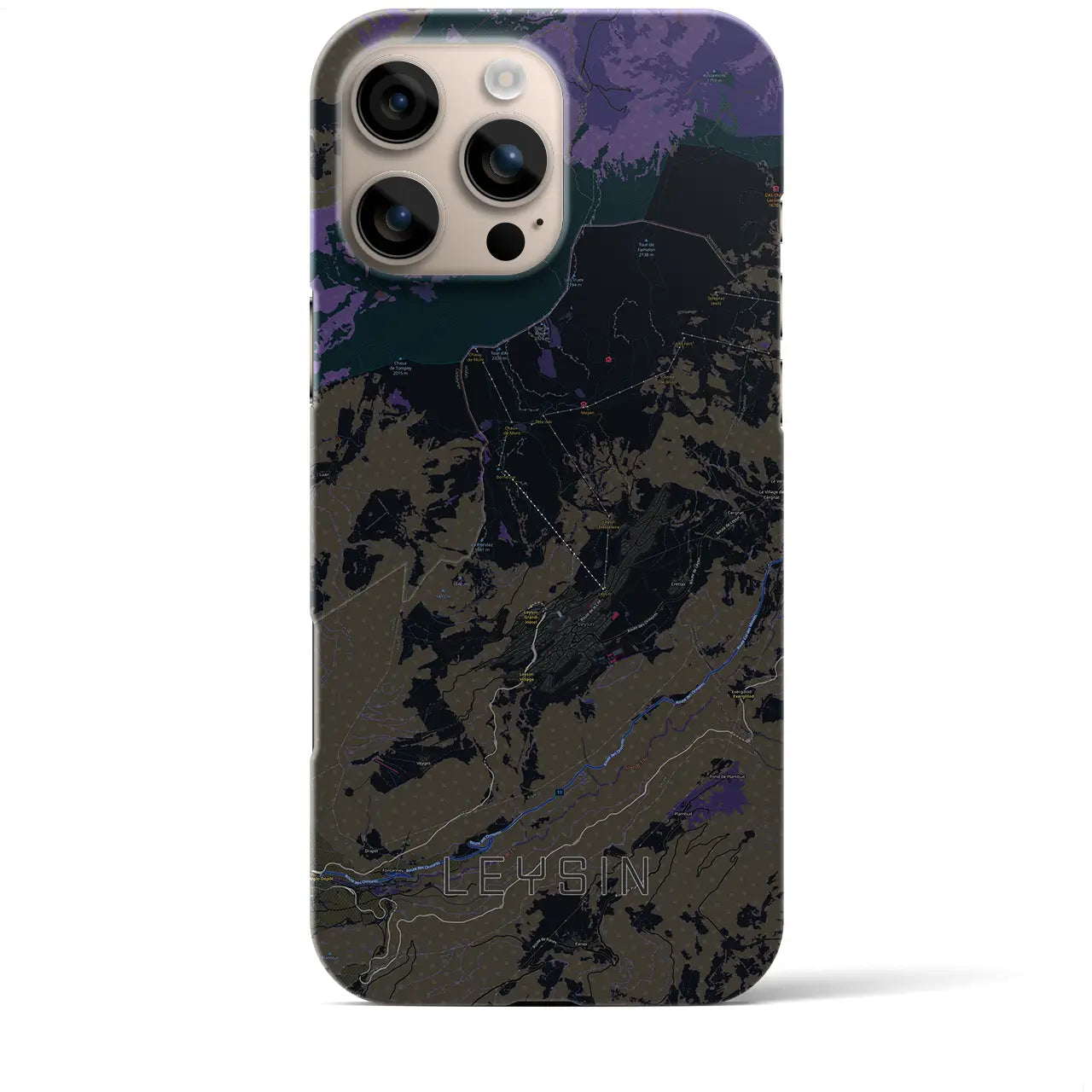 【レザン(スイス)】地図柄iPhoneケース(バックカバータイプ)
