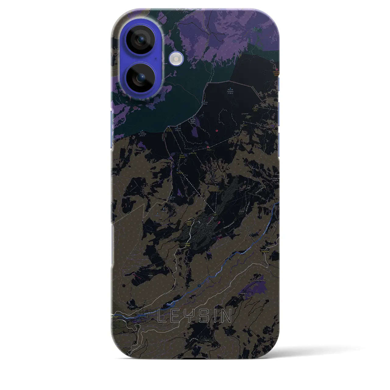 【レザン(スイス)】地図柄iPhoneケース(バックカバータイプ)