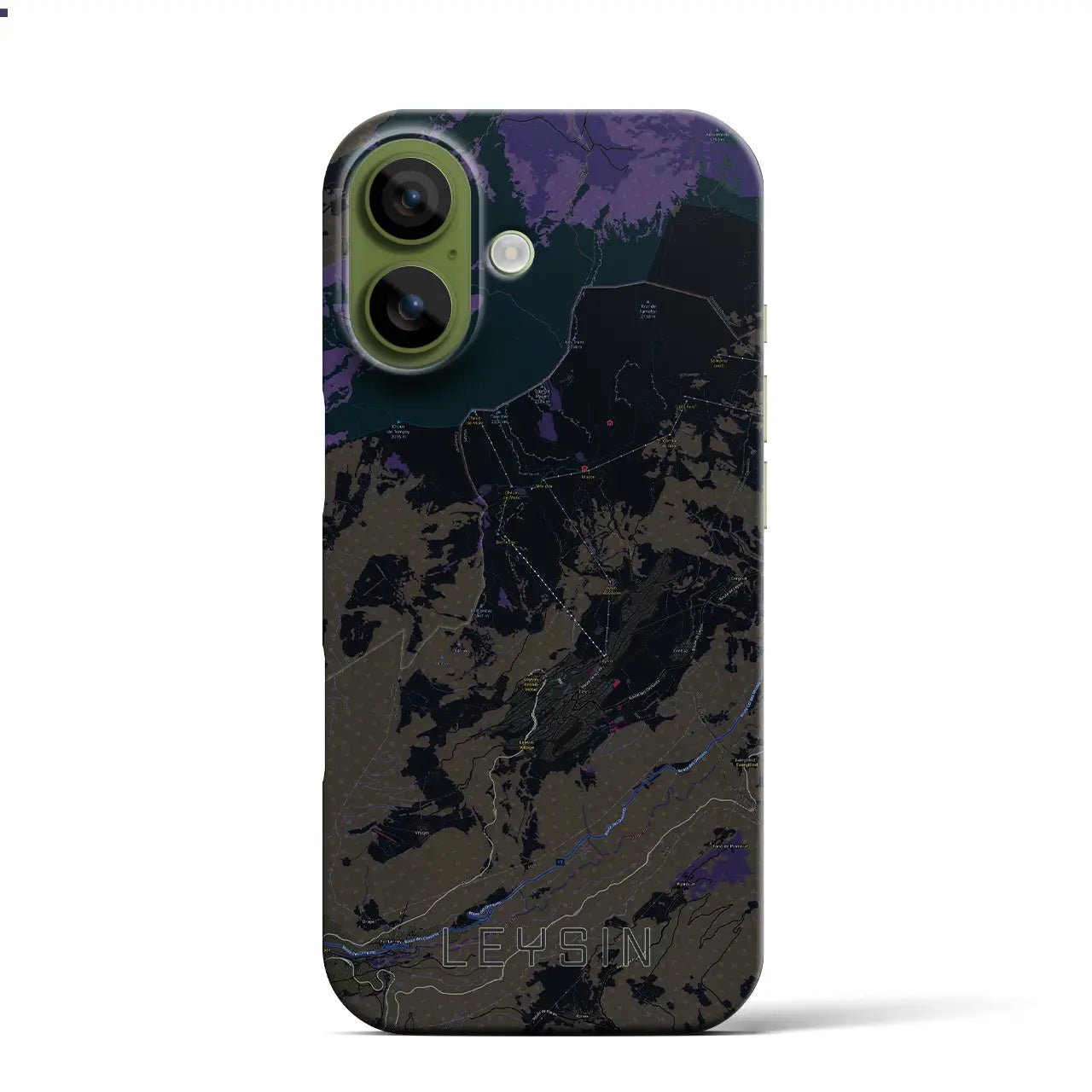 【レザン(スイス)】地図柄iPhoneケース(バックカバータイプ)