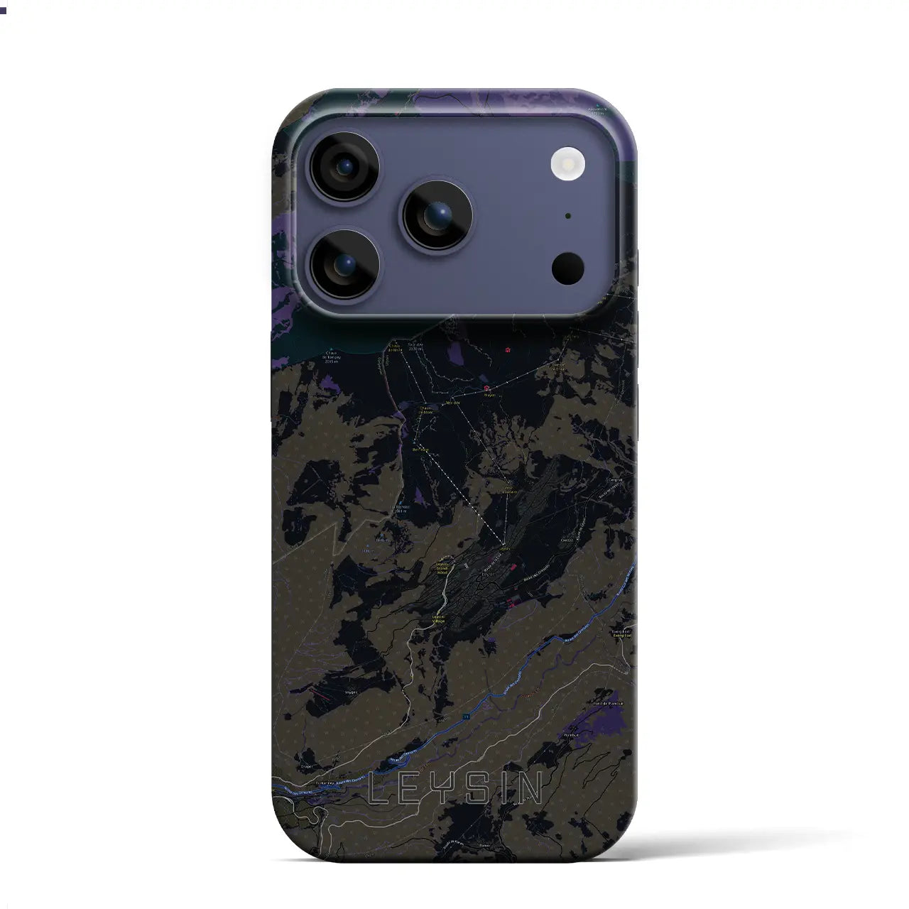 【レザン(スイス)】地図柄iPhoneケース(バックカバータイプ)