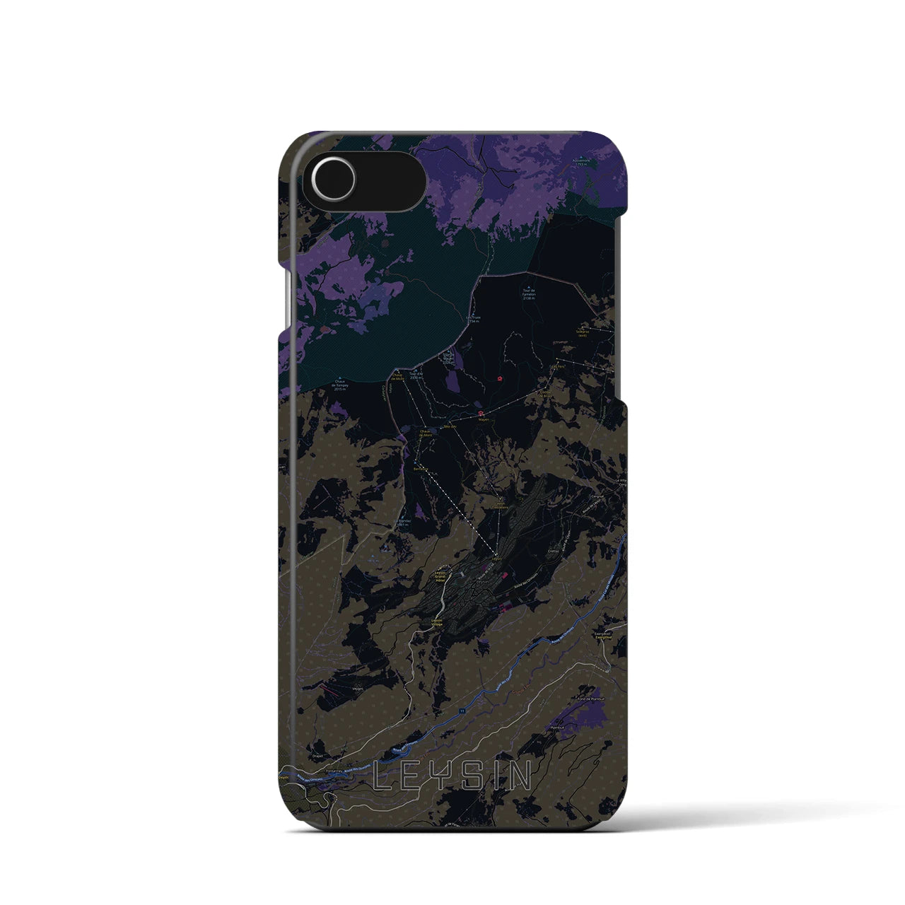 【レザン(スイス)】地図柄iPhoneケース(バックカバータイプ)