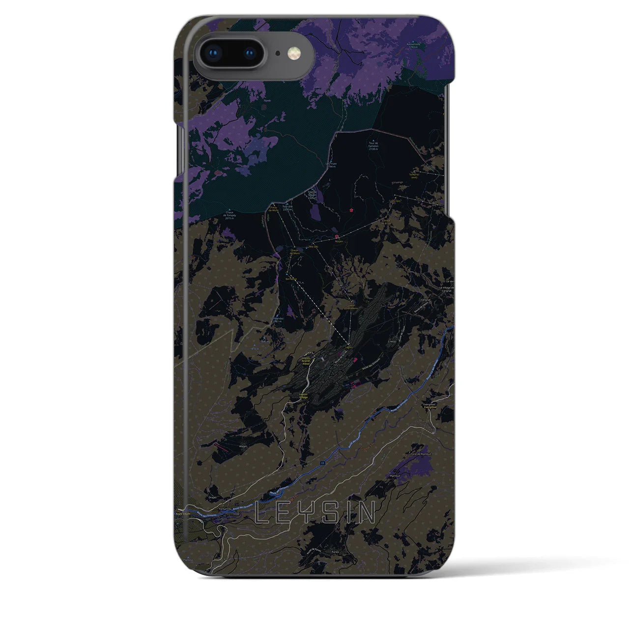 【レザン(スイス)】地図柄iPhoneケース(バックカバータイプ)
