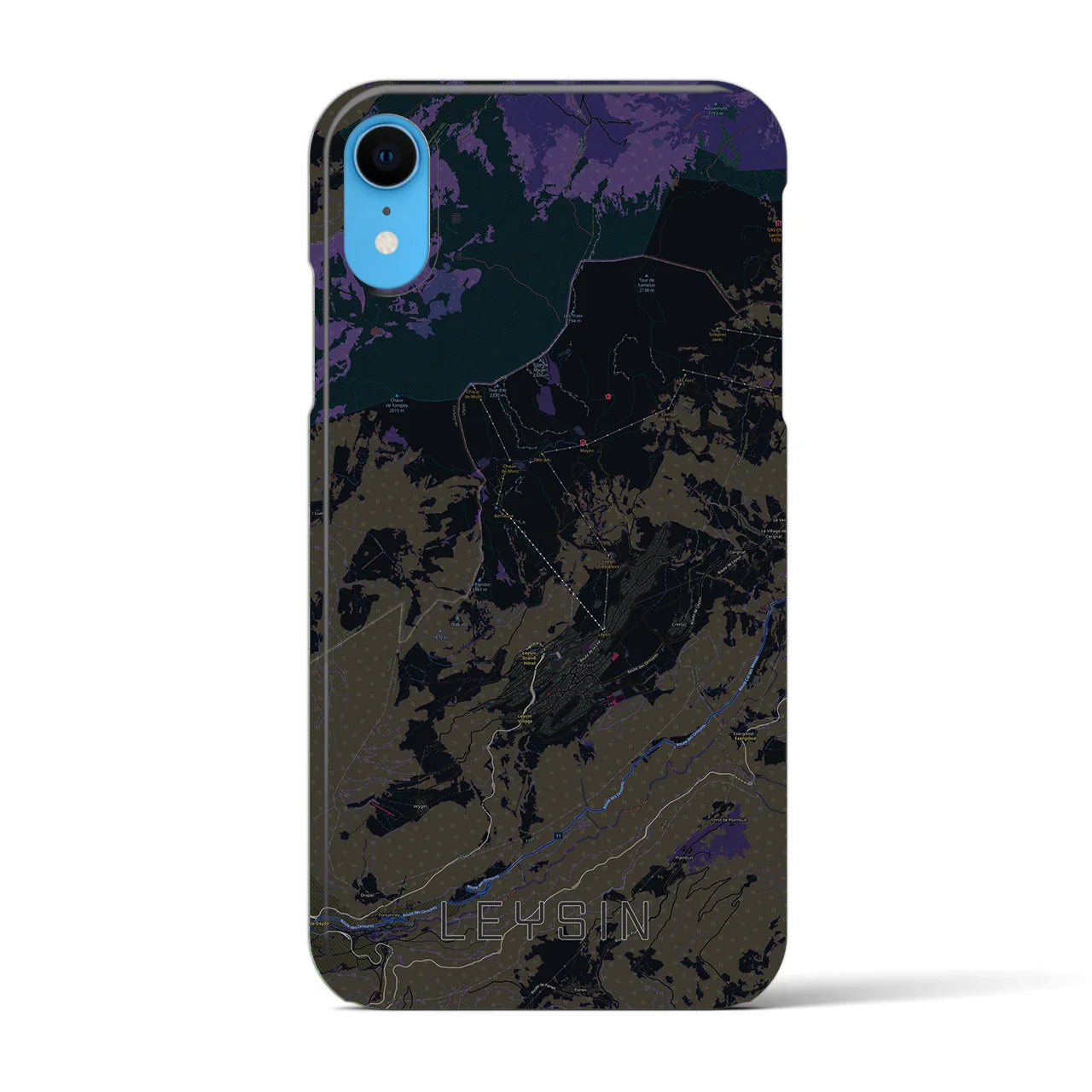 【レザン(スイス)】地図柄iPhoneケース(バックカバータイプ)