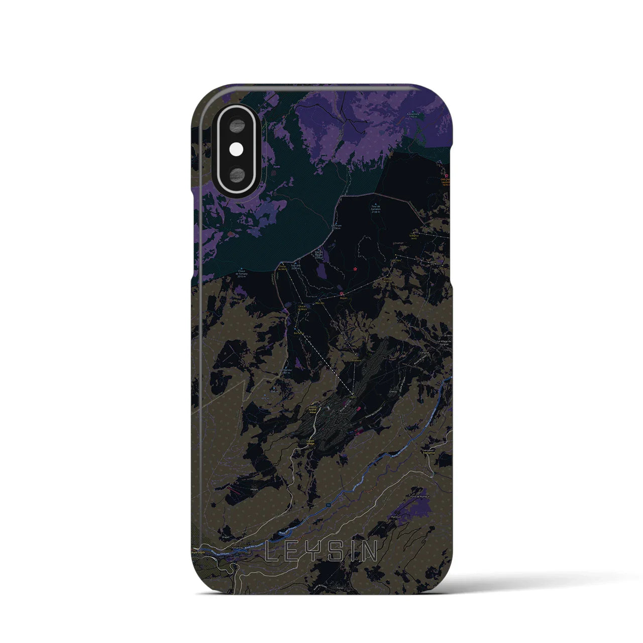 【レザン(スイス)】地図柄iPhoneケース(バックカバータイプ)