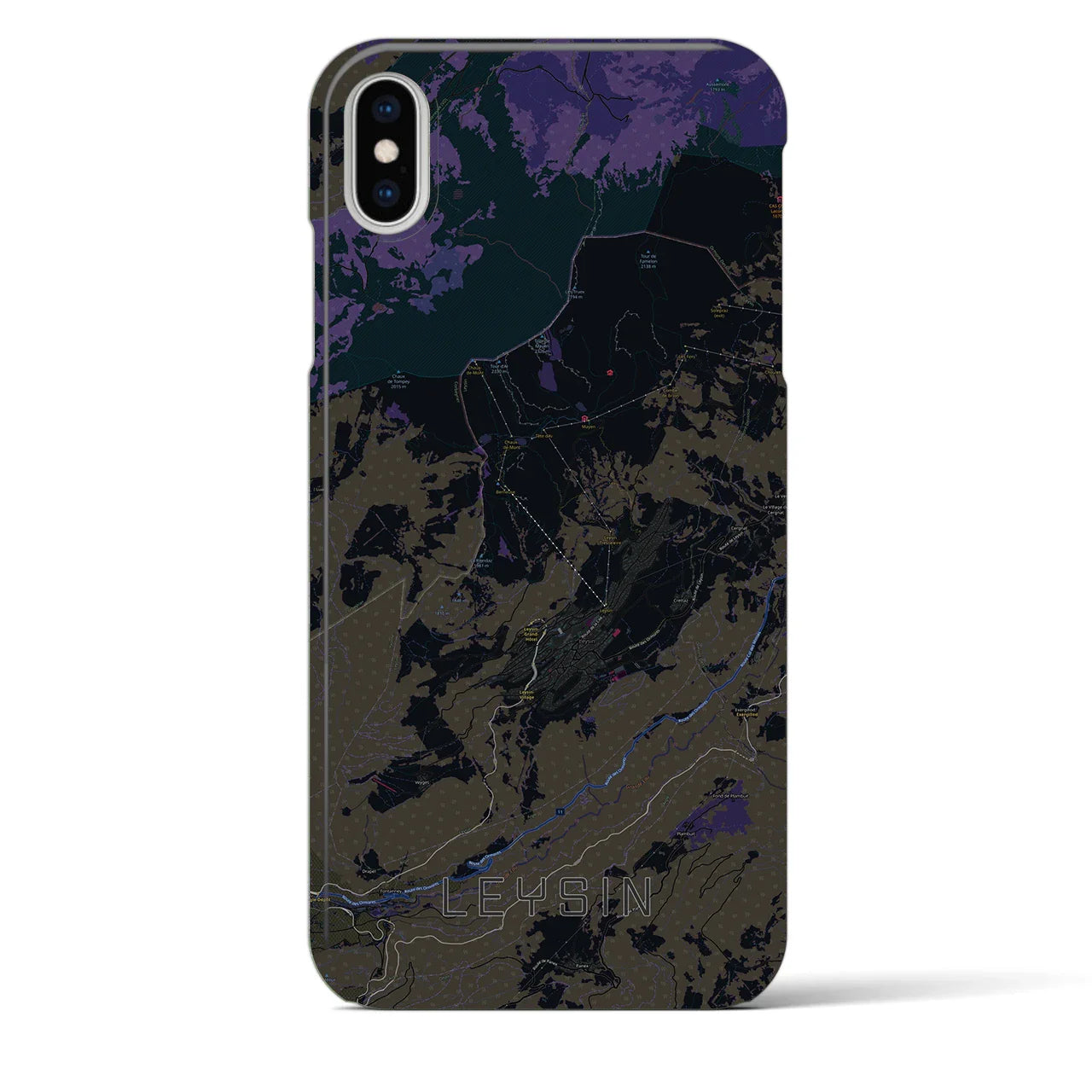 【レザン(スイス)】地図柄iPhoneケース(バックカバータイプ)