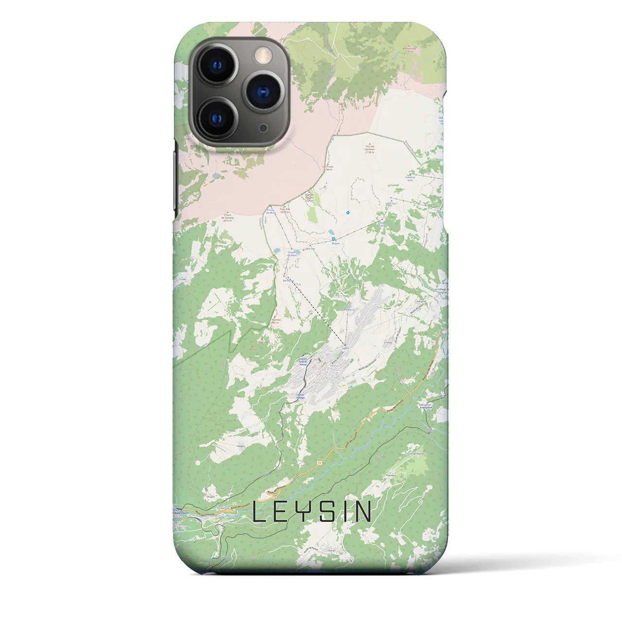 【レザン(スイス)】地図柄iPhoneケース(バックカバータイプ)
