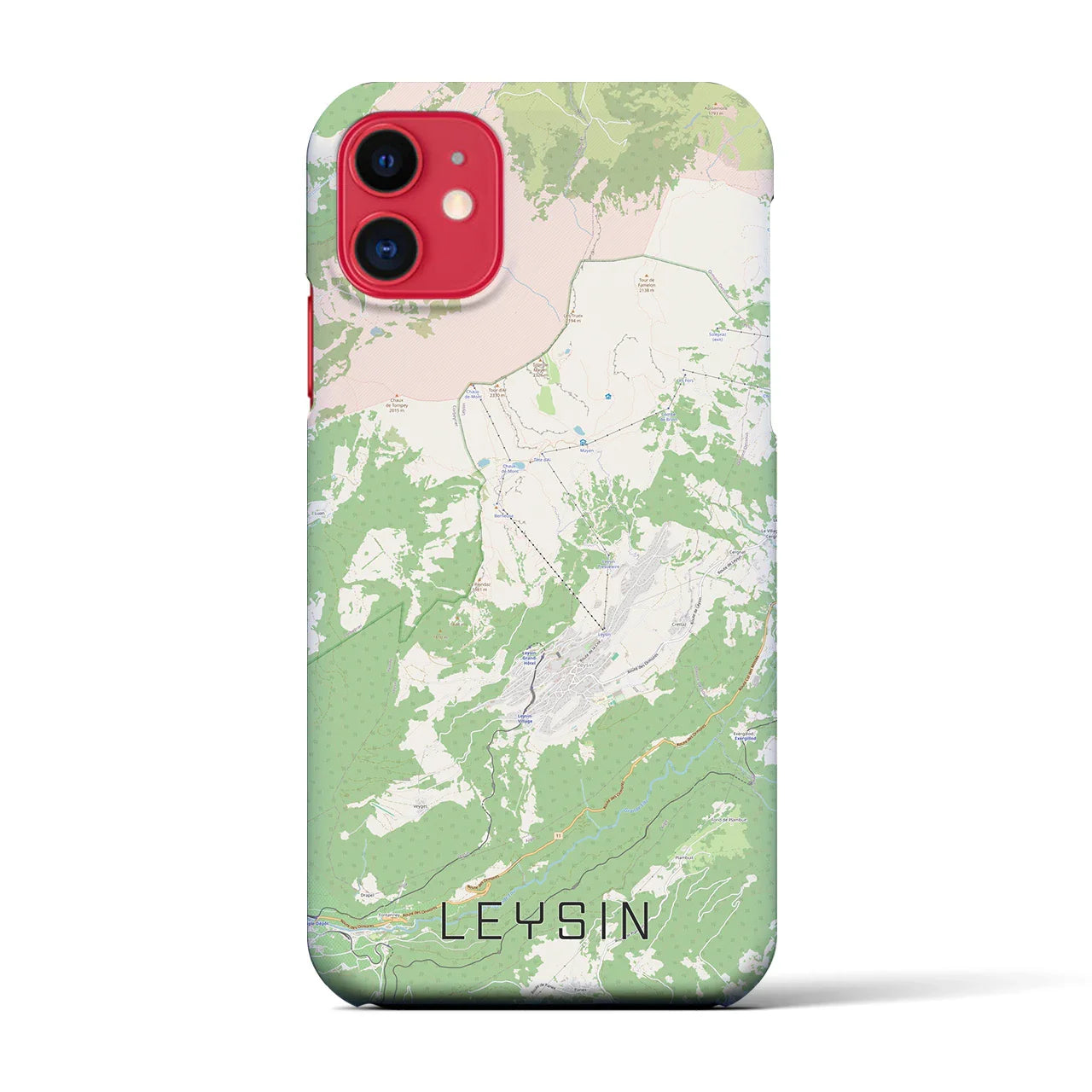 【レザン(スイス)】地図柄iPhoneケース(バックカバータイプ)