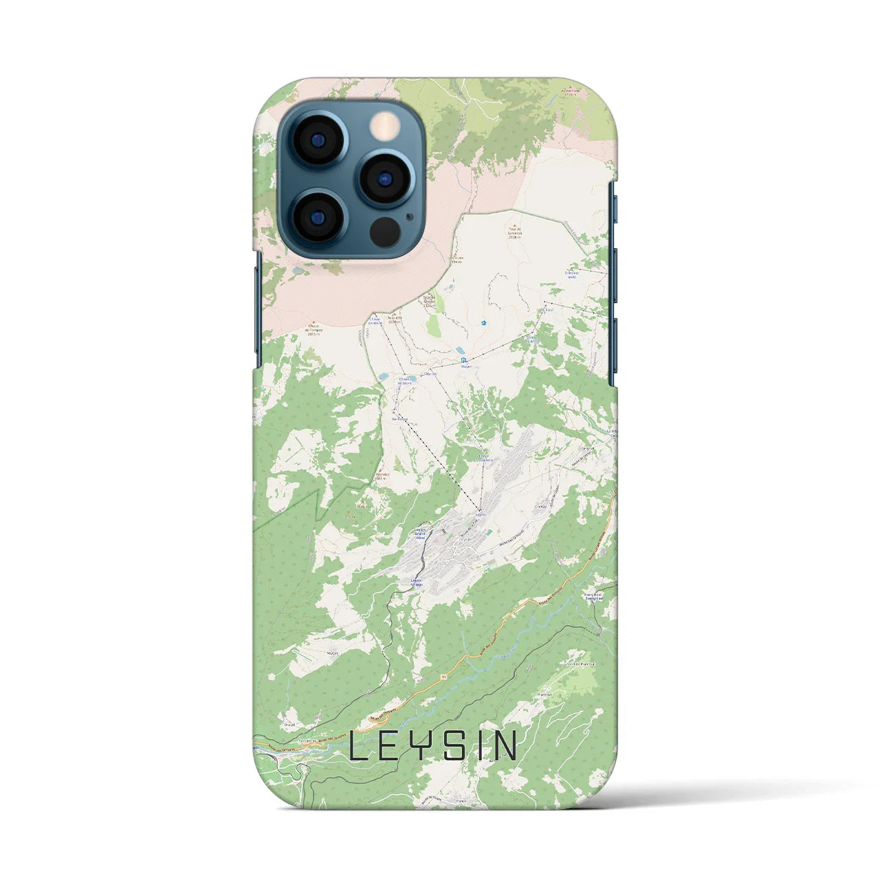 【レザン(スイス)】地図柄iPhoneケース(バックカバータイプ)