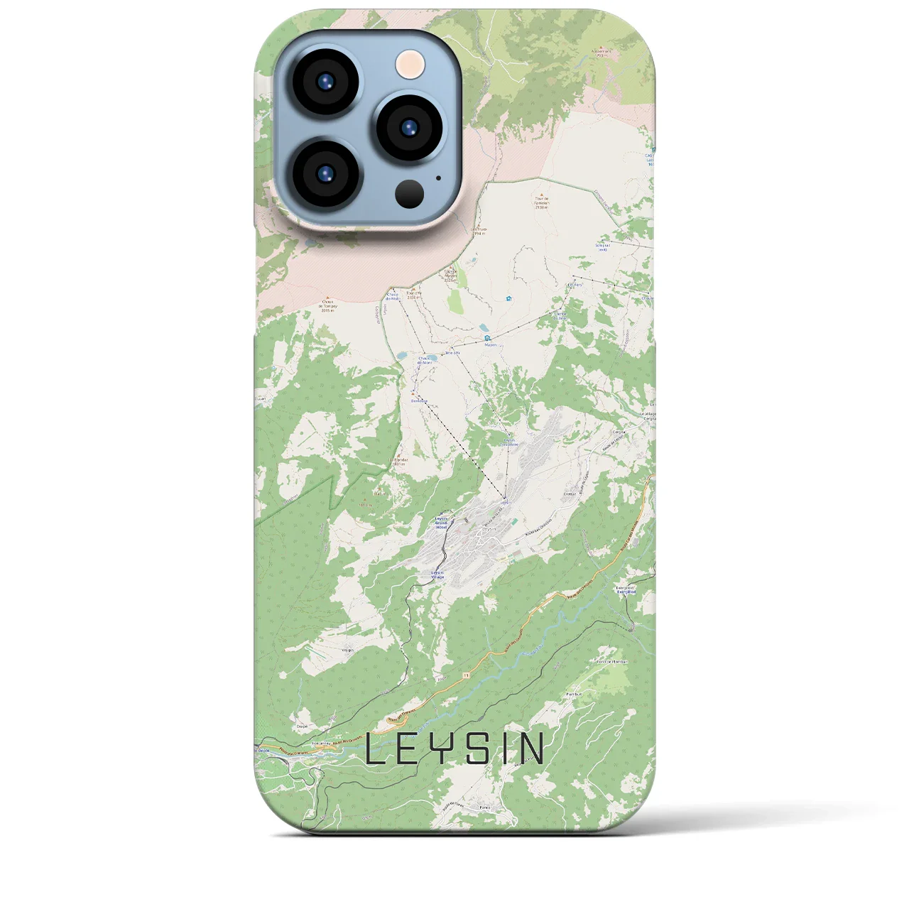 【レザン(スイス)】地図柄iPhoneケース(バックカバータイプ)