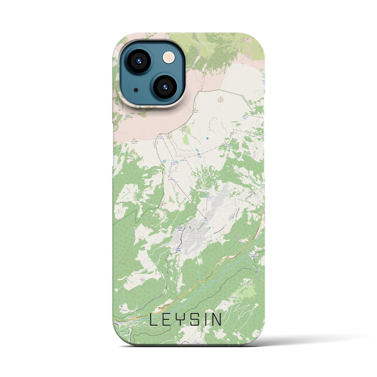 【レザン(スイス)】地図柄iPhoneケース(バックカバータイプ)