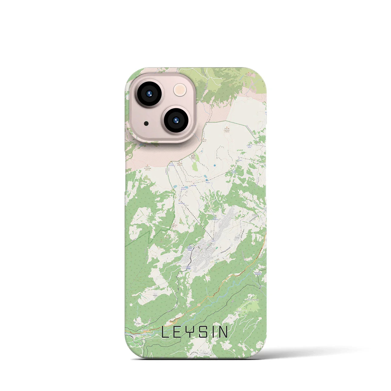 【レザン(スイス)】地図柄iPhoneケース(バックカバータイプ)