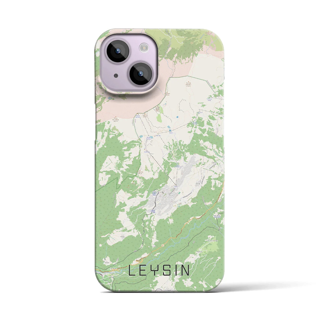 【レザン(スイス)】地図柄iPhoneケース(バックカバータイプ)