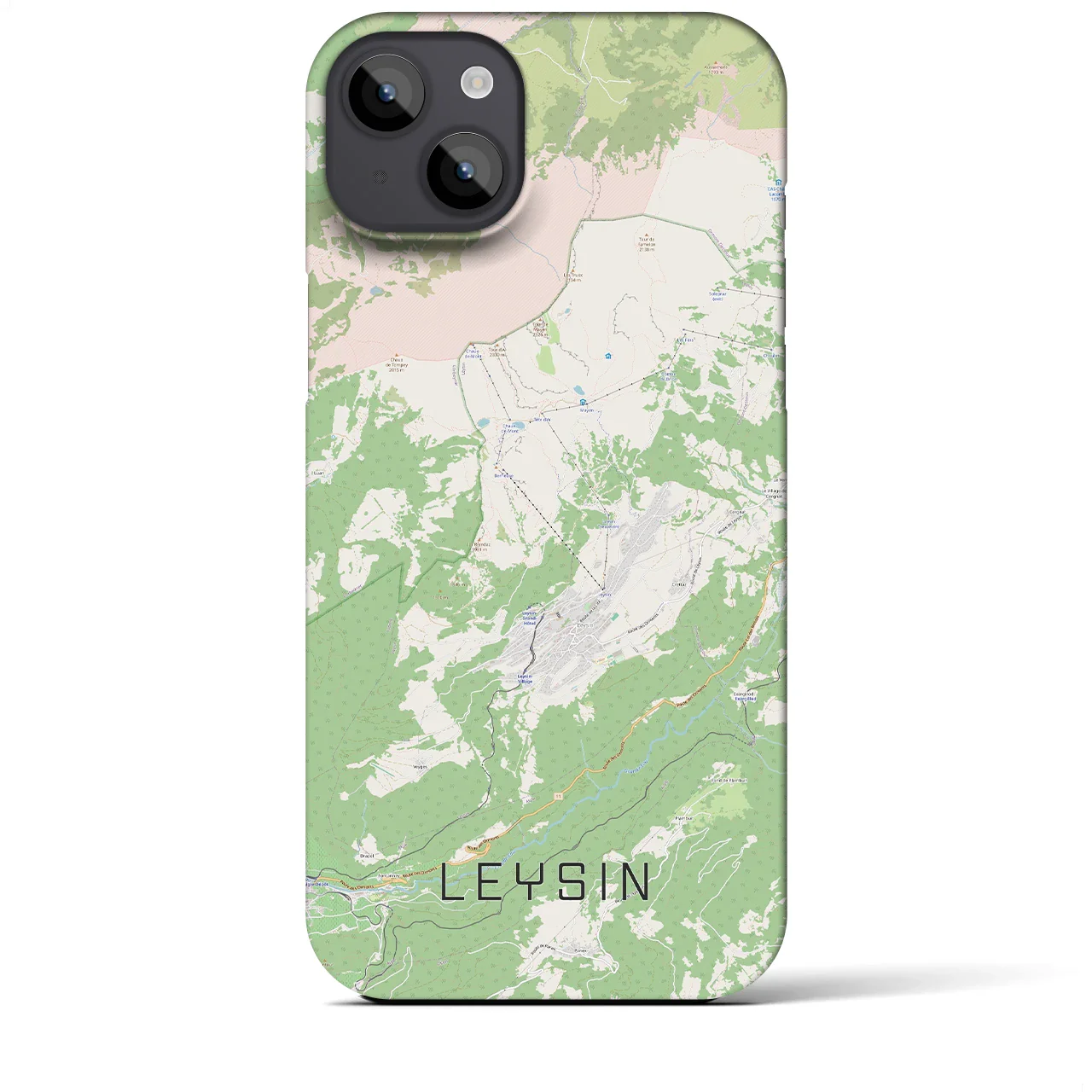 【レザン(スイス)】地図柄iPhoneケース(バックカバータイプ)