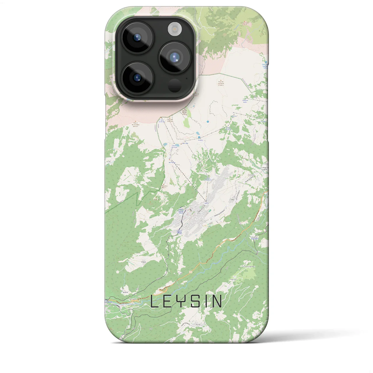 【レザン(スイス)】地図柄iPhoneケース(バックカバータイプ)