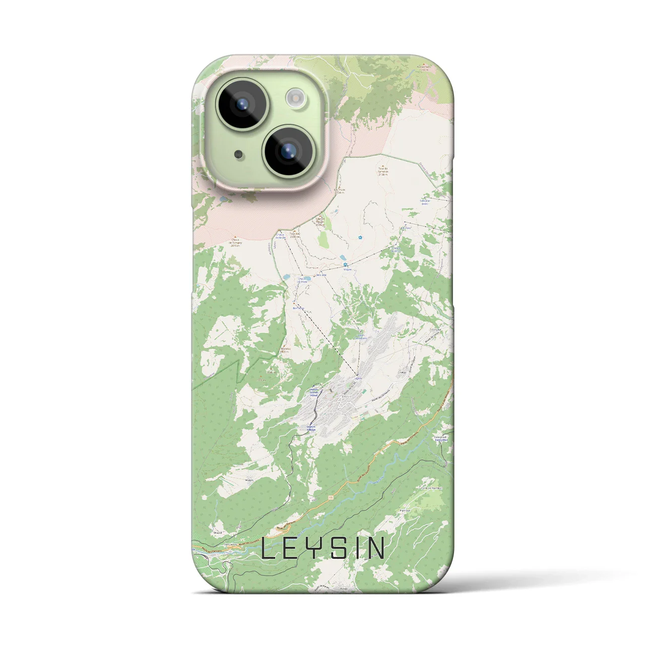 【レザン(スイス)】地図柄iPhoneケース(バックカバータイプ)