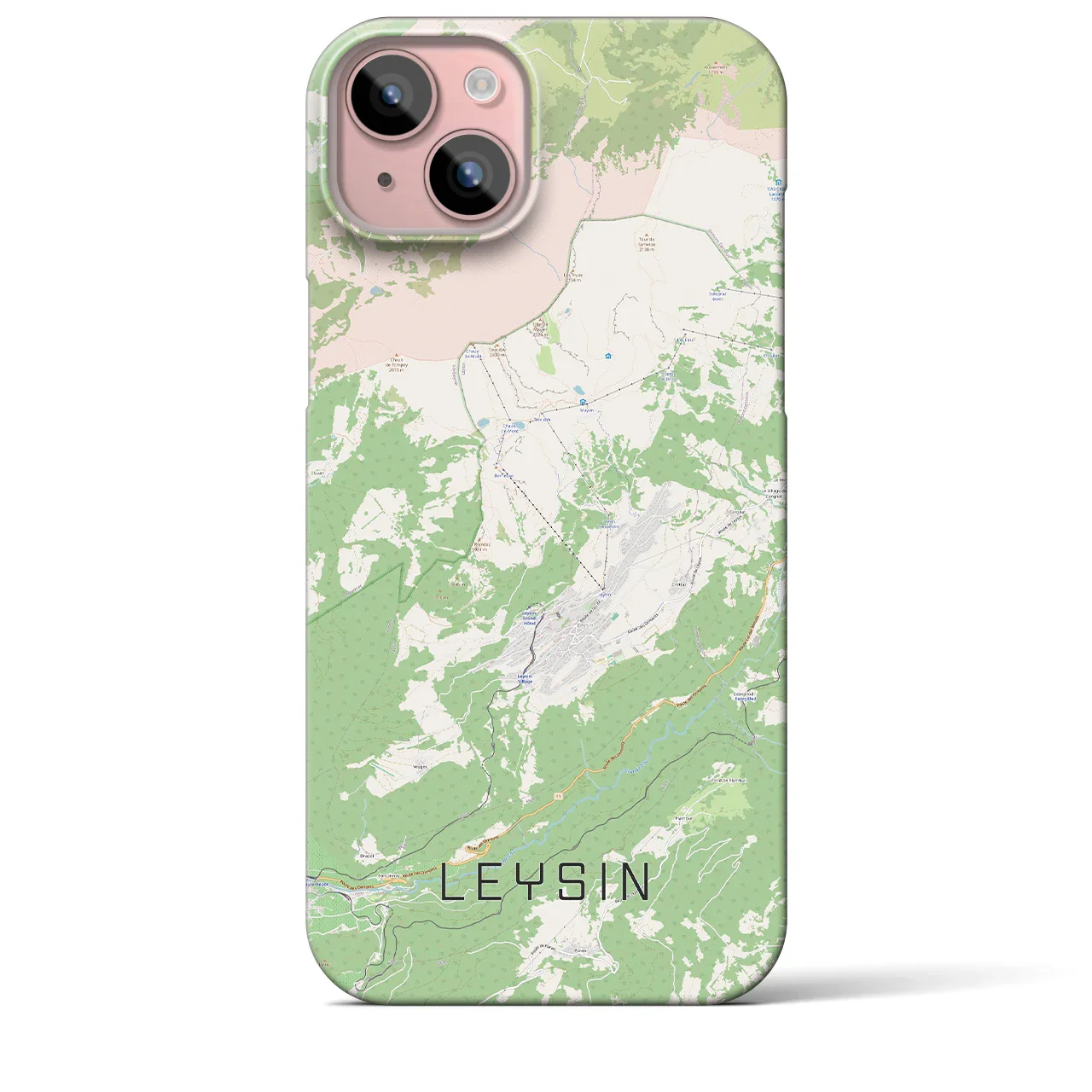 【レザン(スイス)】地図柄iPhoneケース(バックカバータイプ)