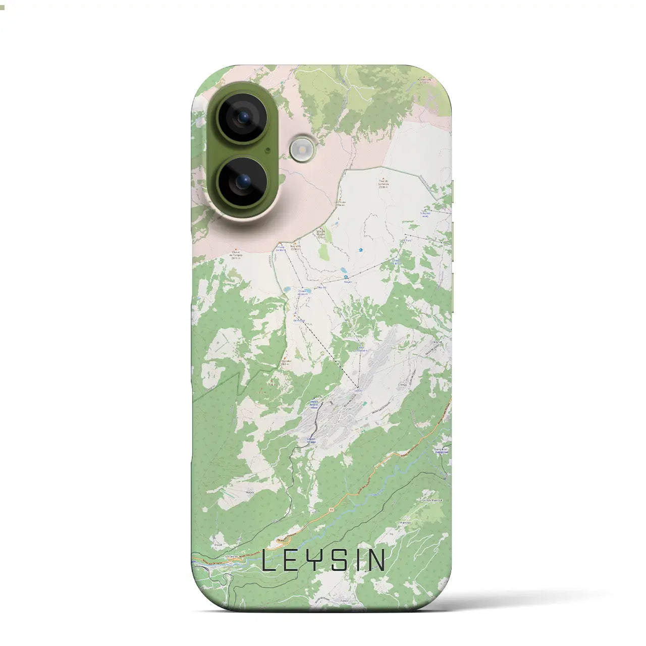 【レザン(スイス)】地図柄iPhoneケース(バックカバータイプ)