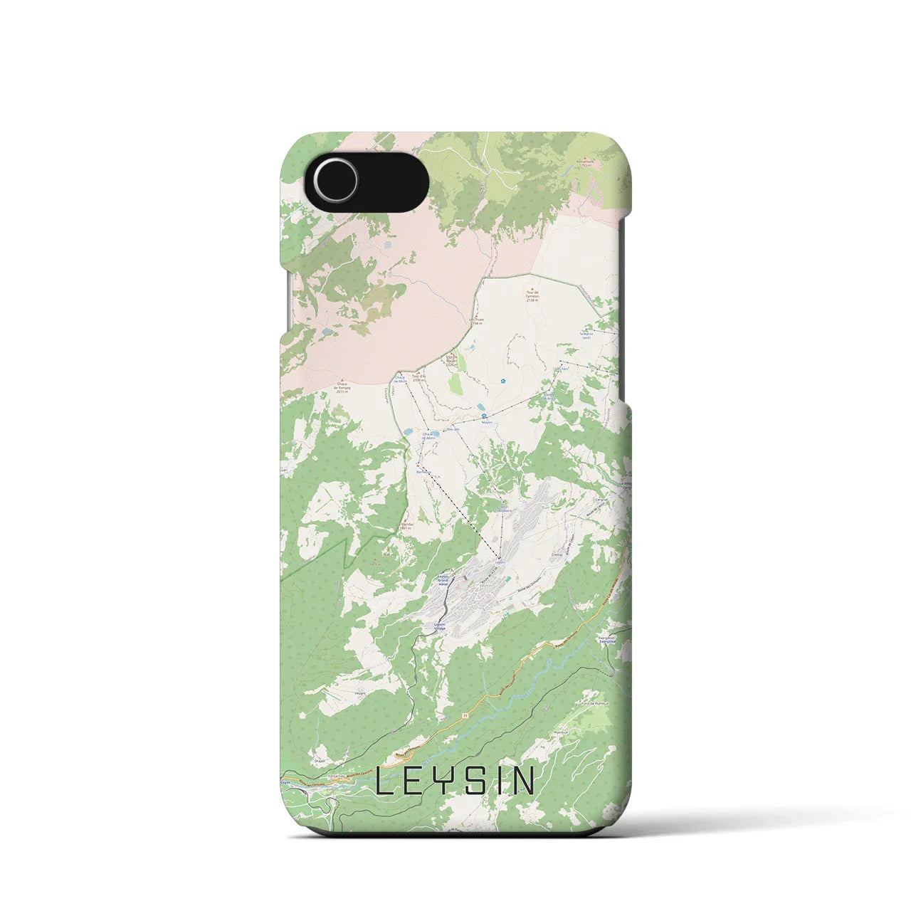 【レザン(スイス)】地図柄iPhoneケース(バックカバータイプ)