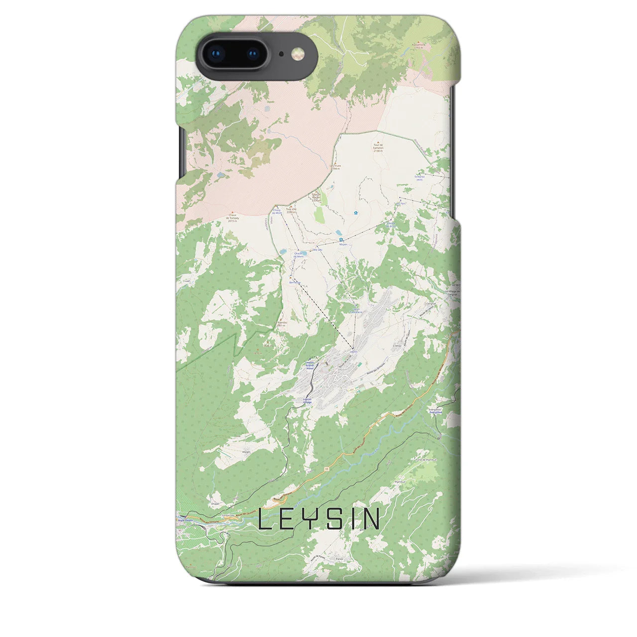 【レザン(スイス)】地図柄iPhoneケース(バックカバータイプ)