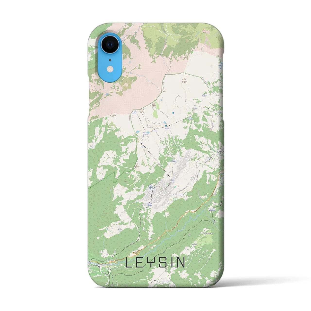 【レザン(スイス)】地図柄iPhoneケース(バックカバータイプ)