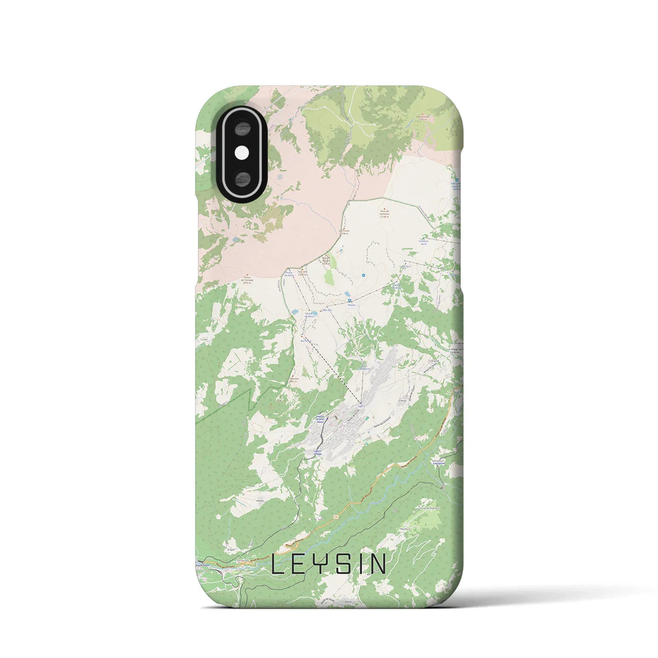 【レザン(スイス)】地図柄iPhoneケース(バックカバータイプ)