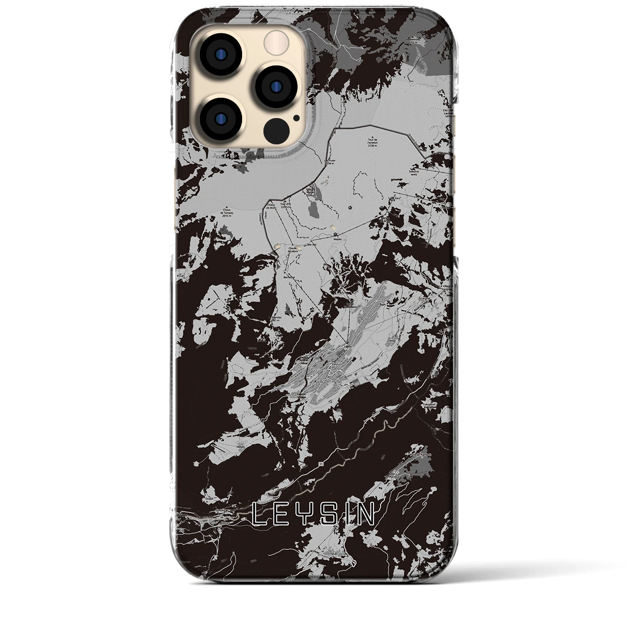 【レザン(スイス)】地図柄iPhoneケース(クリアタイプ)