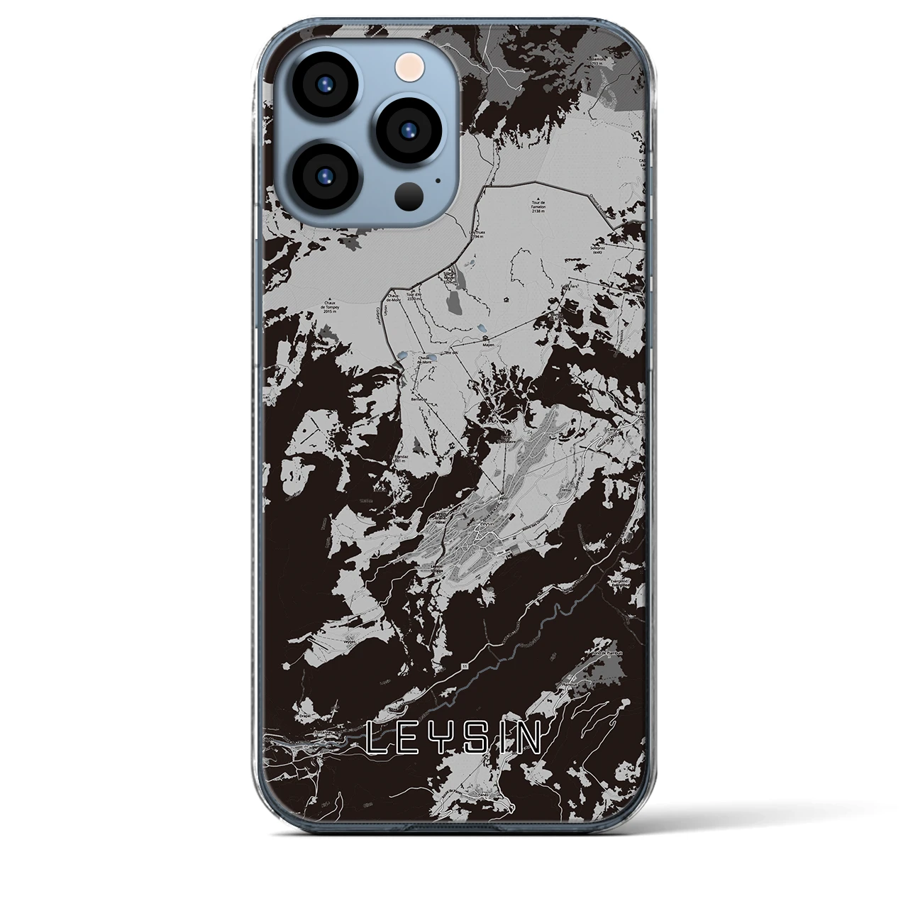 【レザン(スイス)】地図柄iPhoneケース(クリアタイプ)