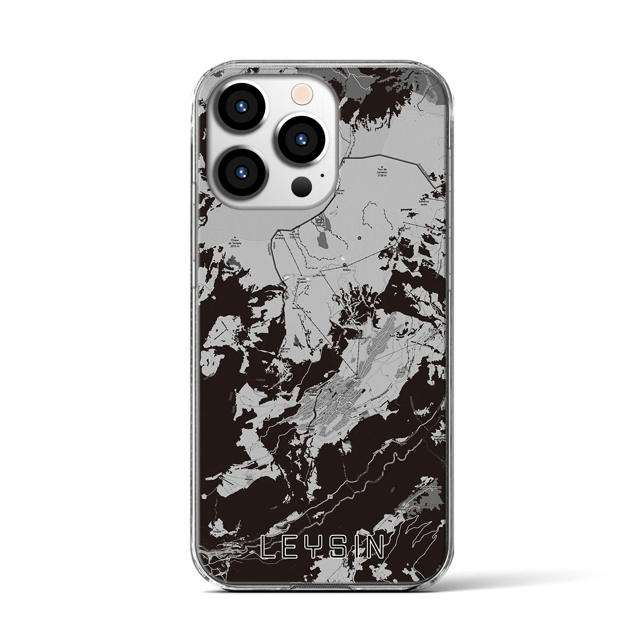 【レザン(スイス)】地図柄iPhoneケース(クリアタイプ)