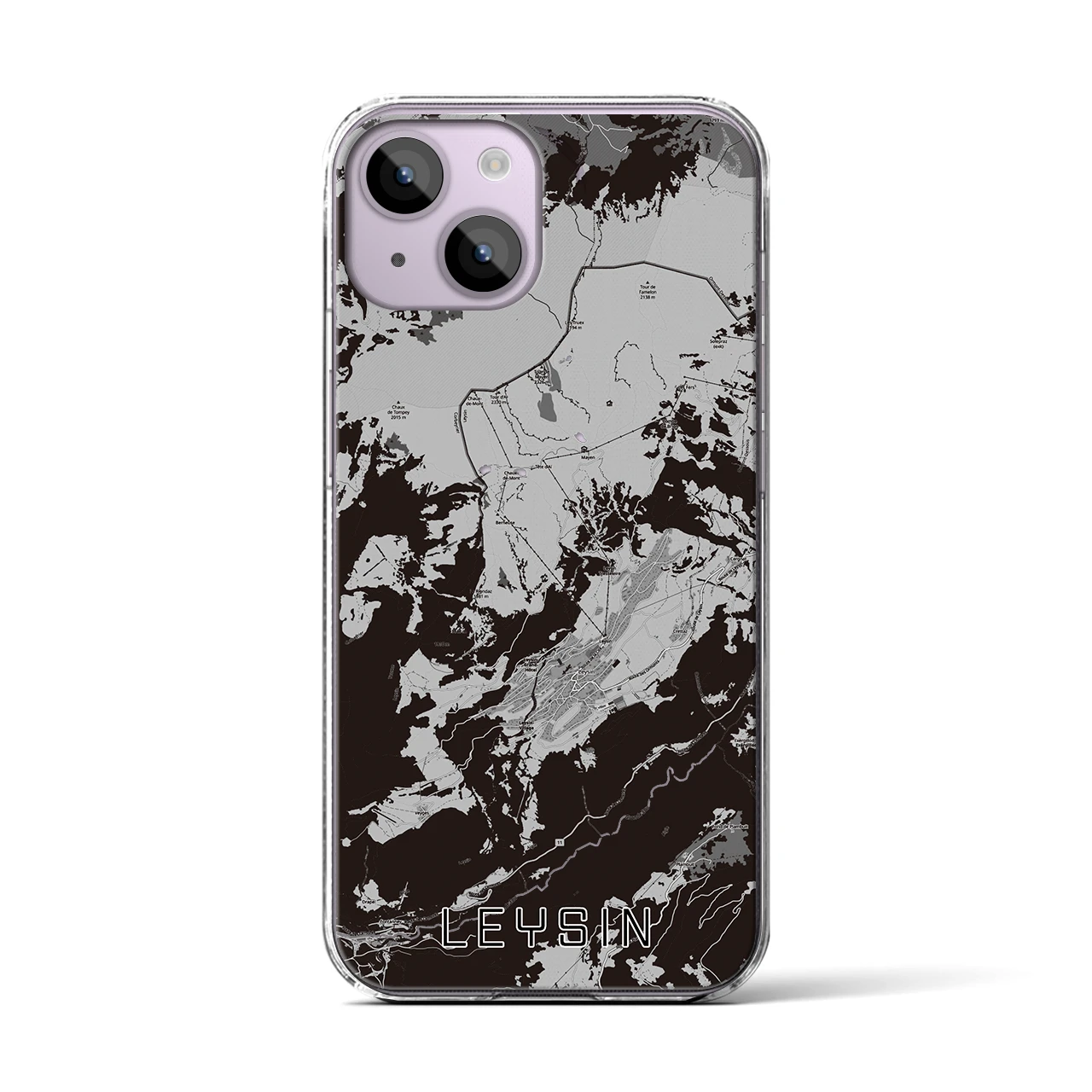 【レザン(スイス)】地図柄iPhoneケース(クリアタイプ)