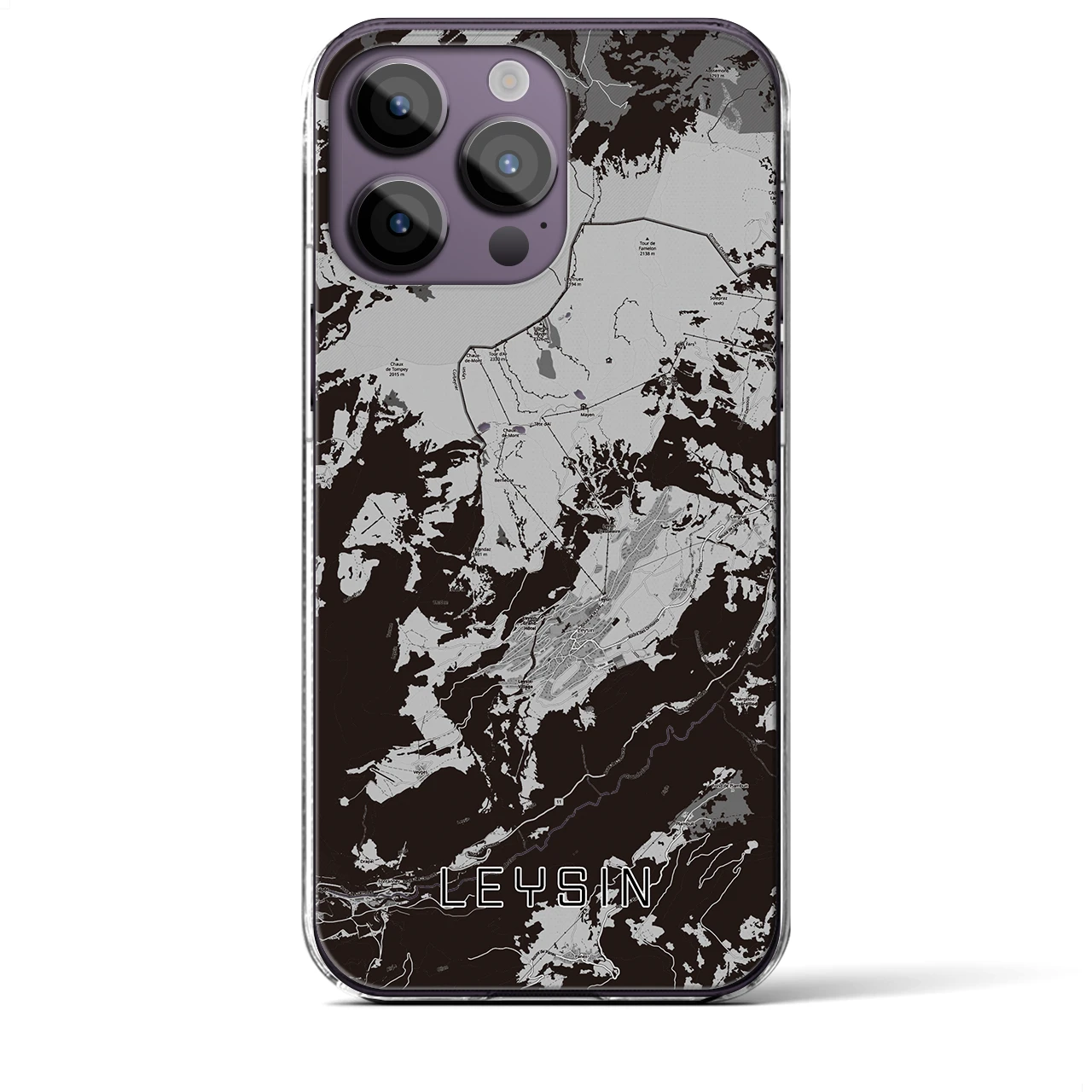 【レザン(スイス)】地図柄iPhoneケース(クリアタイプ)