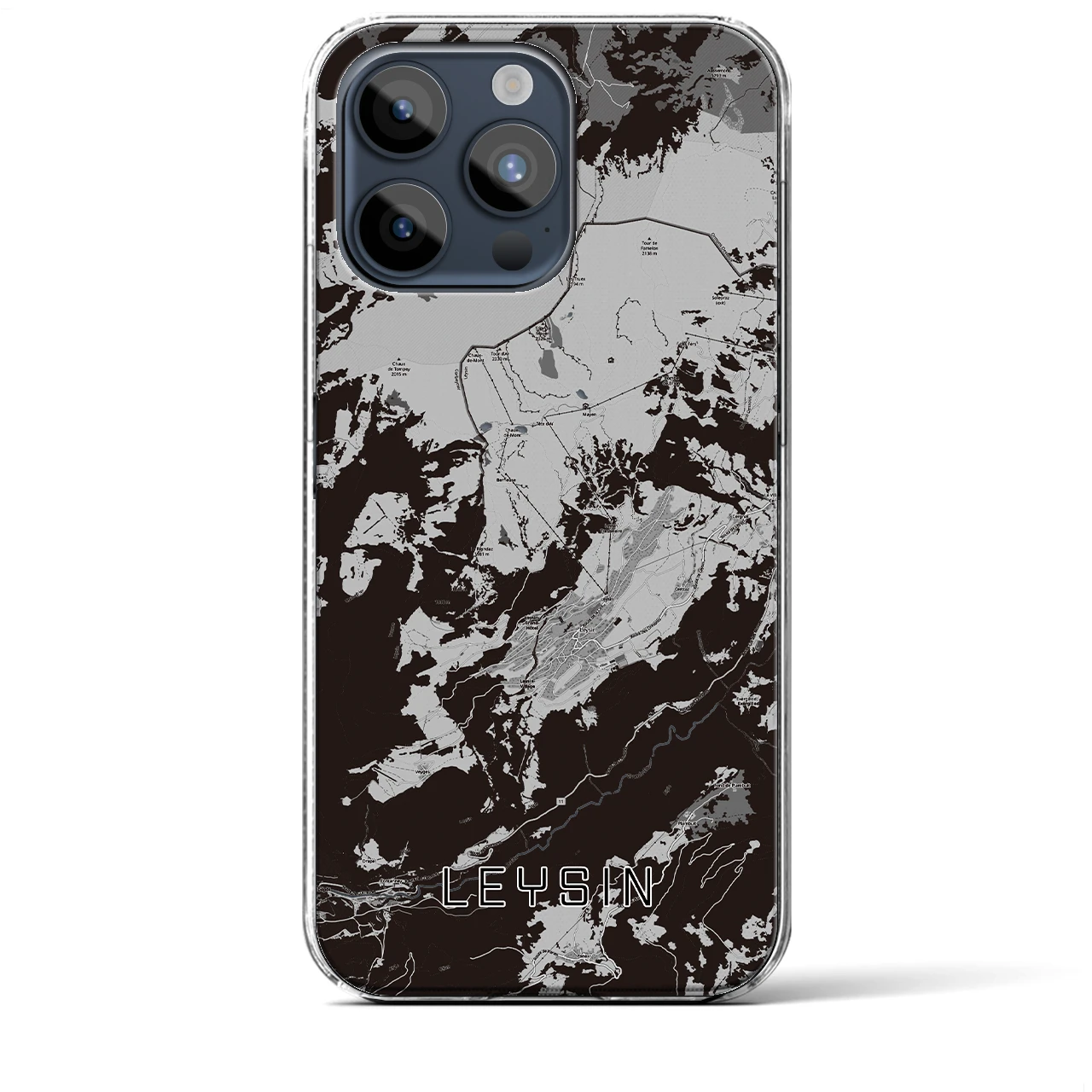 【レザン(スイス)】地図柄iPhoneケース(クリアタイプ)