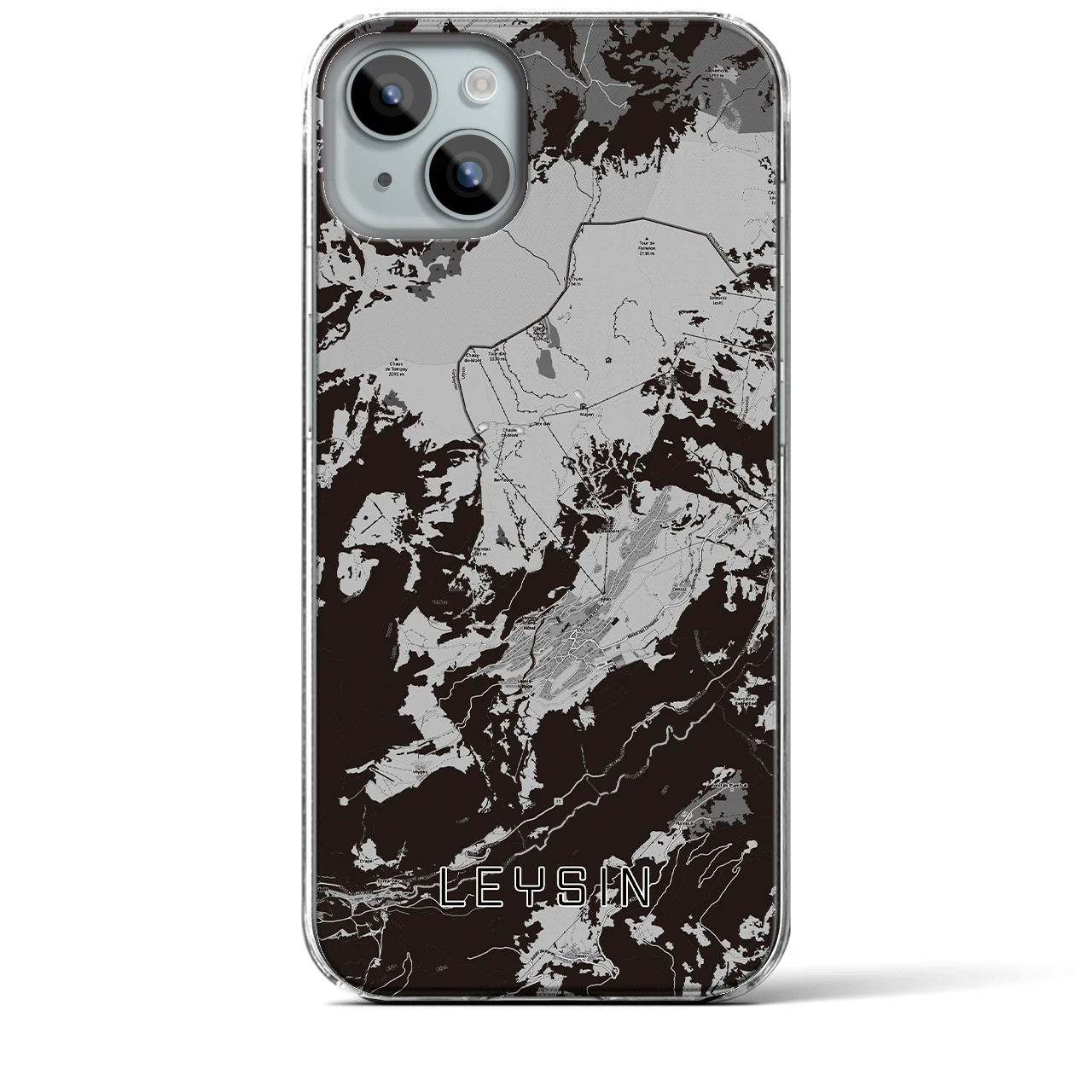 【レザン(スイス)】地図柄iPhoneケース(クリアタイプ)