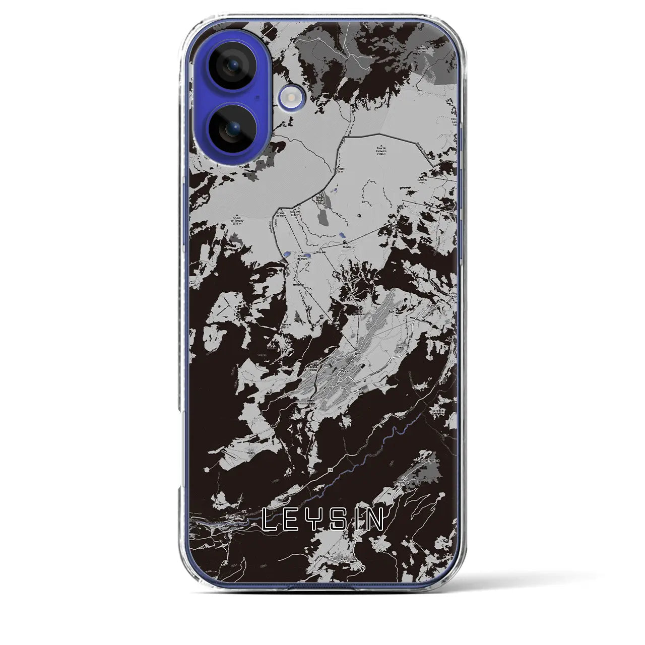 【レザン(スイス)】地図柄iPhoneケース(クリアタイプ)