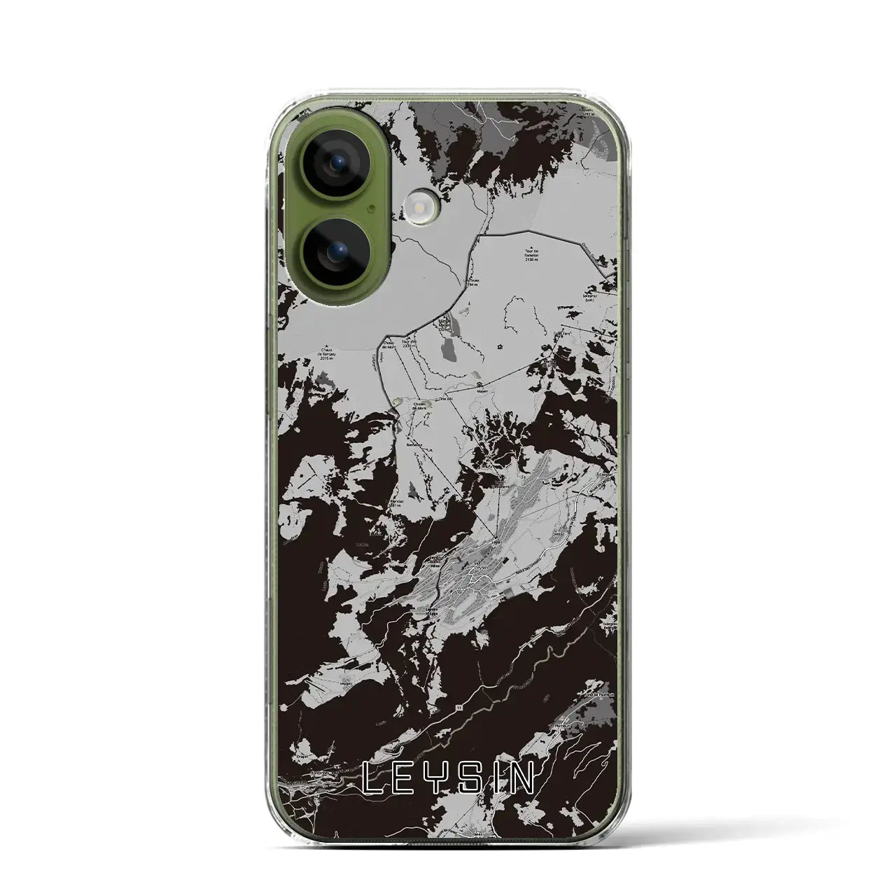 【レザン(スイス)】地図柄iPhoneケース(クリアタイプ)
