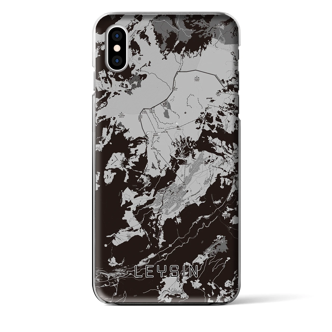 【レザン(スイス)】地図柄iPhoneケース(クリアタイプ)