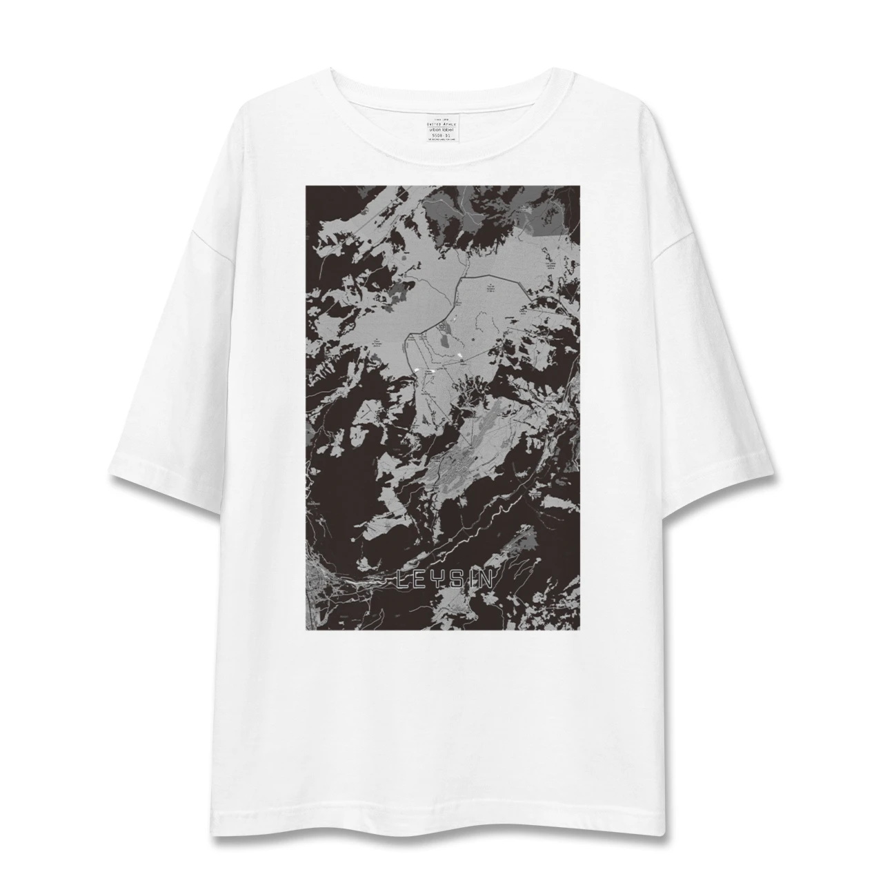 【レザン(スイス)】地図柄ビッグシルエットTシャツ