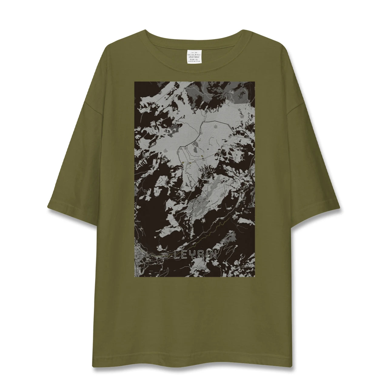 【レザン(スイス)】地図柄ビッグシルエットTシャツ