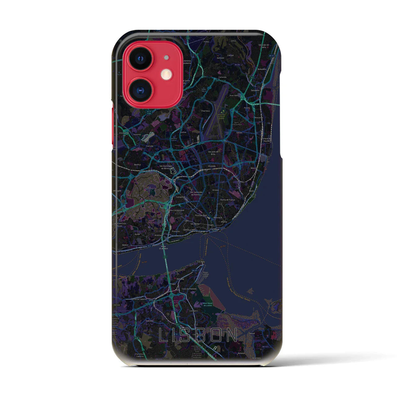 【リスボン(ポルトガル)】地図柄iPhoneケース(バックカバータイプ)