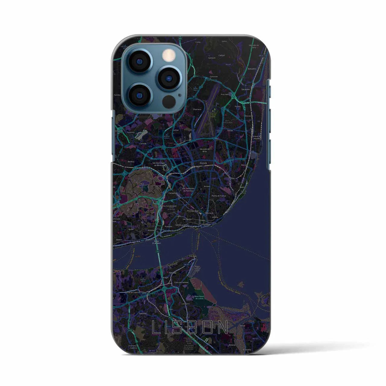 【リスボン(ポルトガル)】地図柄iPhoneケース(バックカバータイプ)