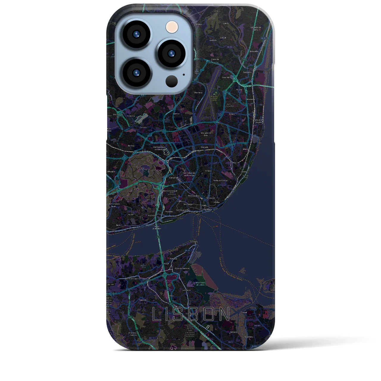 【リスボン(ポルトガル)】地図柄iPhoneケース(バックカバータイプ)