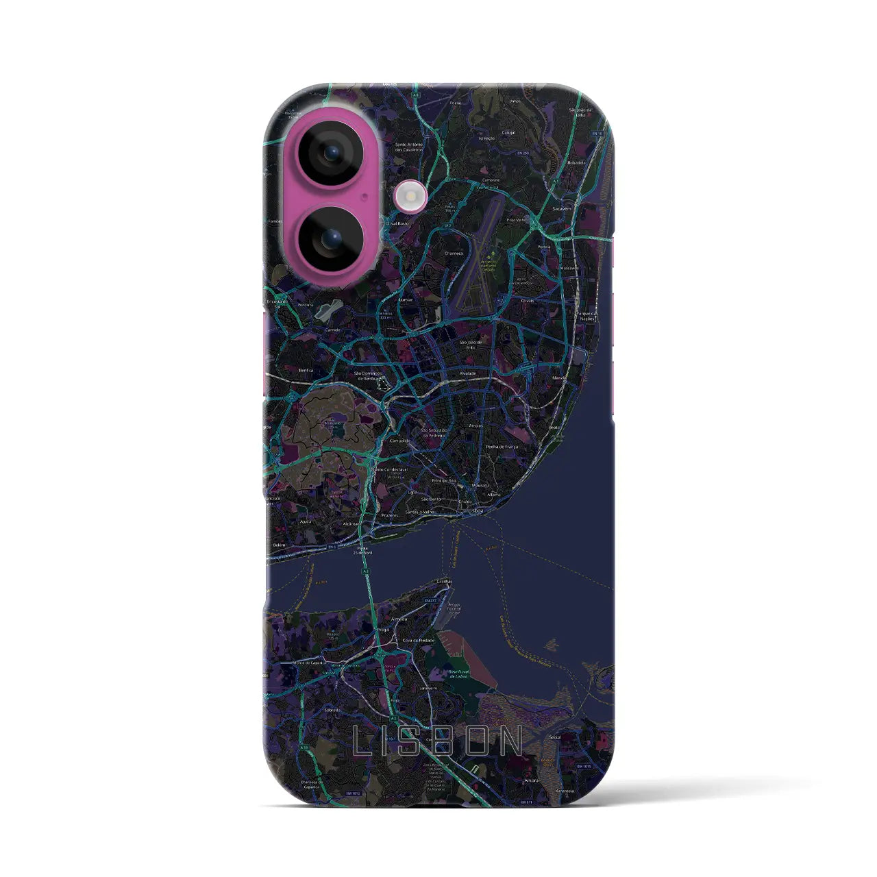 【リスボン(ポルトガル)】地図柄iPhoneケース(バックカバータイプ)