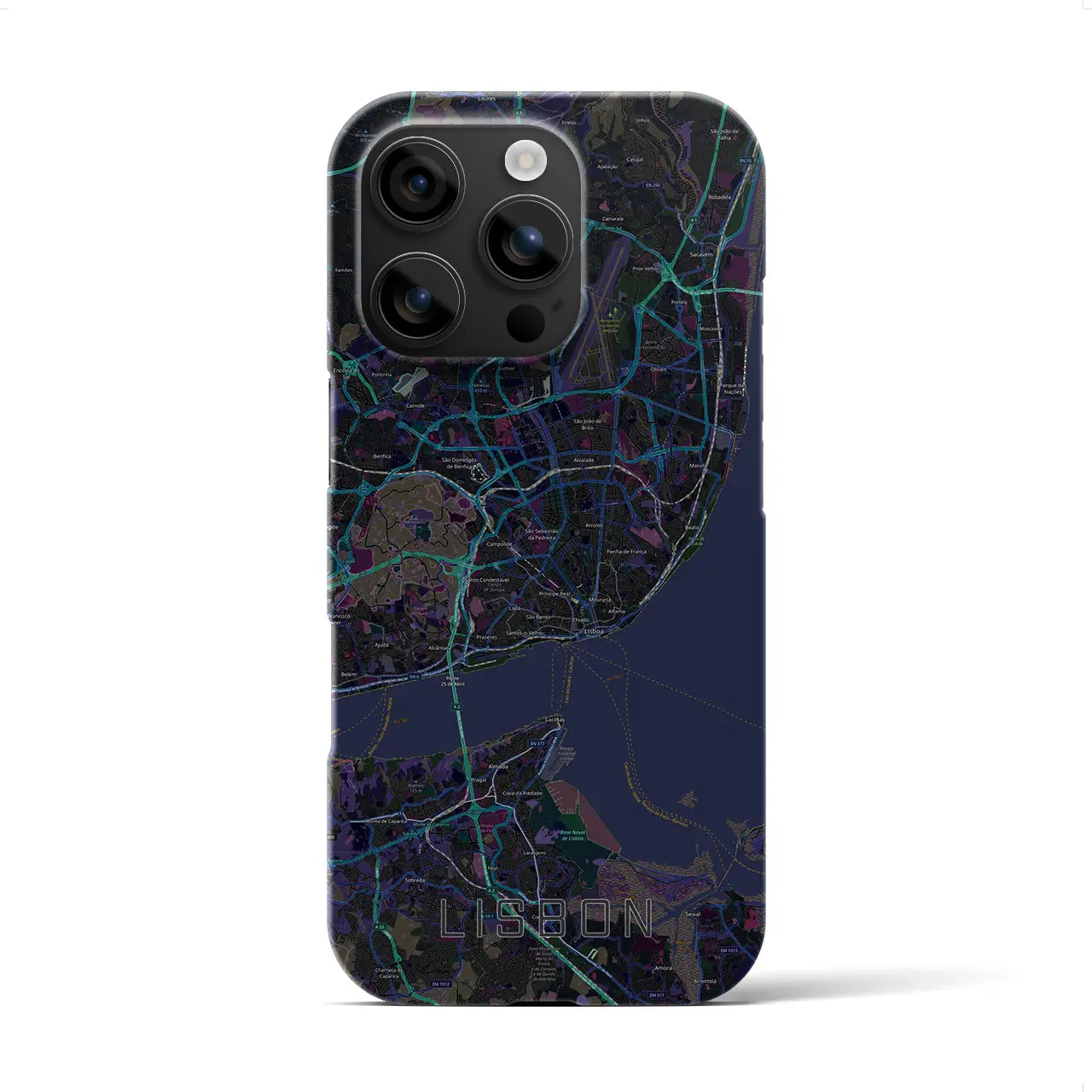 【リスボン(ポルトガル)】地図柄iPhoneケース(バックカバータイプ)