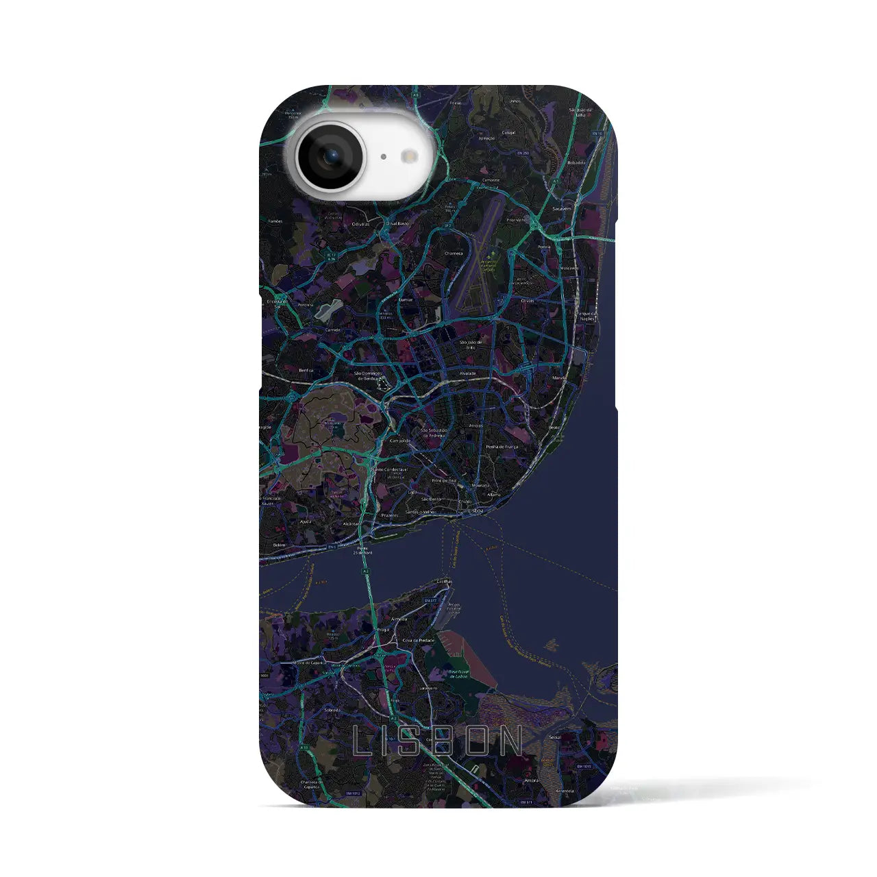 【リスボン(ポルトガル)】地図柄iPhoneケース(バックカバータイプ)