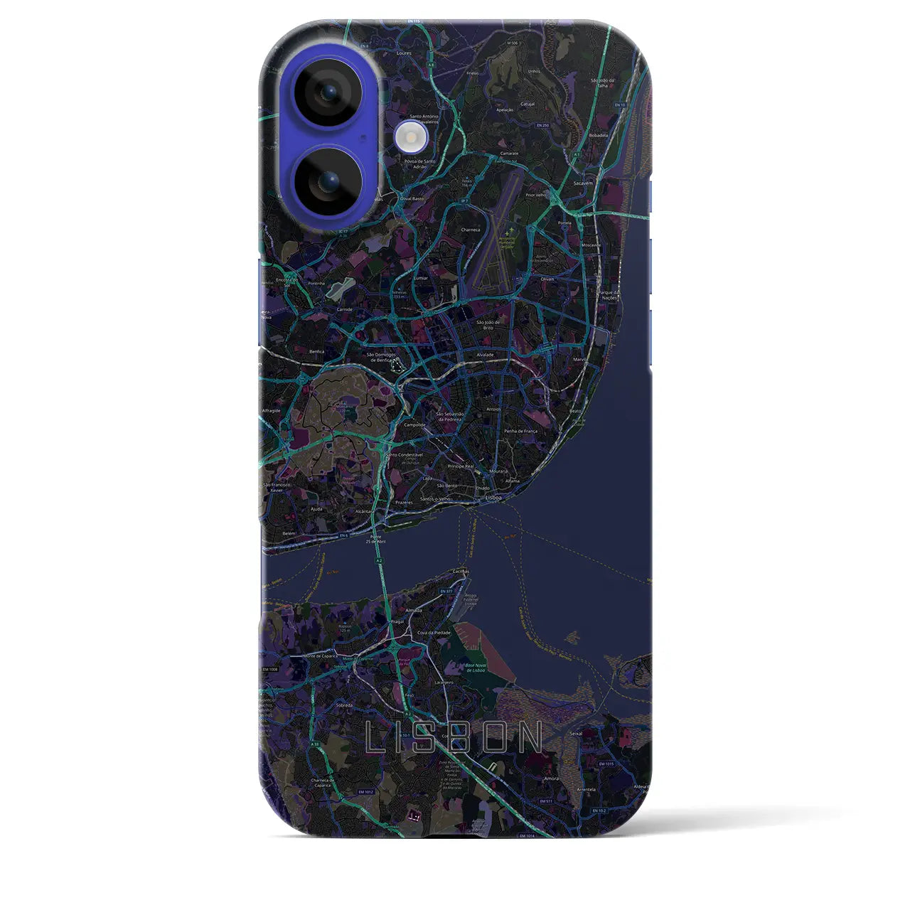 【リスボン(ポルトガル)】地図柄iPhoneケース(バックカバータイプ)