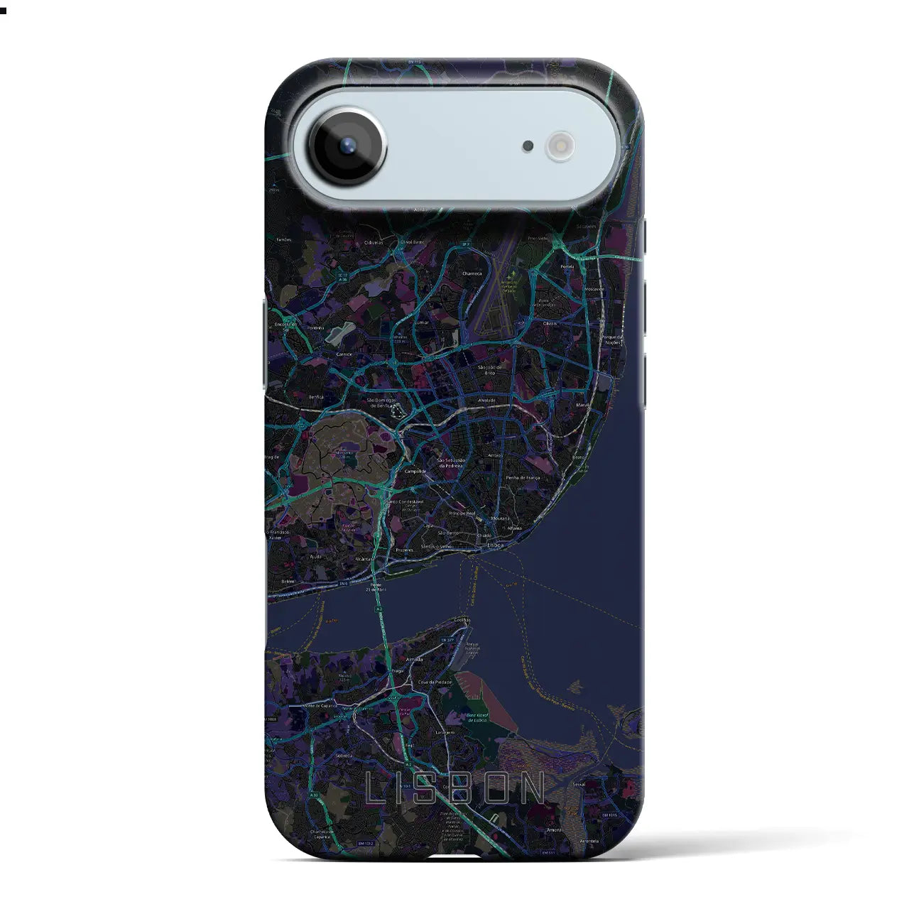 【リスボン(ポルトガル)】地図柄iPhoneケース(バックカバータイプ)